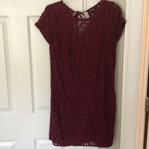 Burgundy lace dress